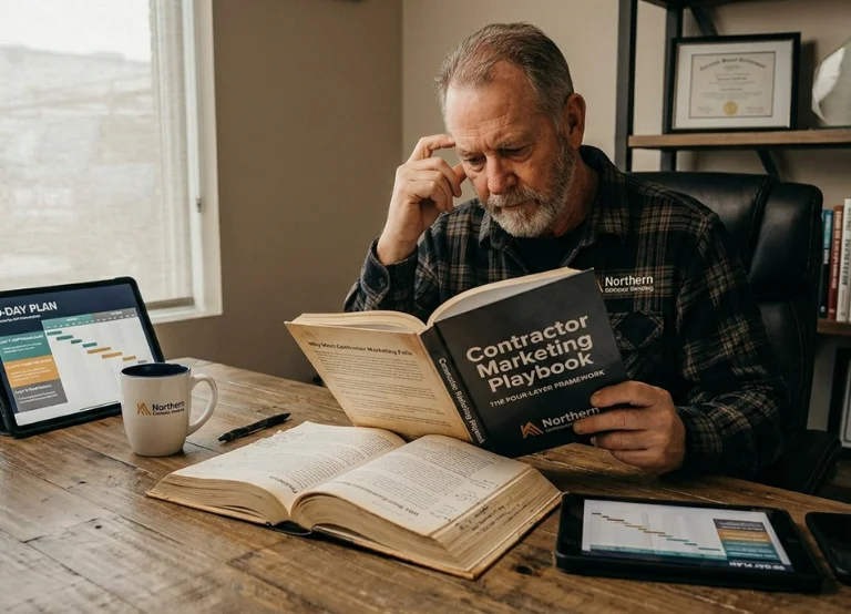 Marketing KPIs dashboard for a contractor business